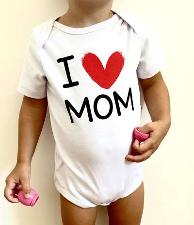 Baba body, rövid ujjú- Szeretem anyát Méret: 86 (12-18hó)