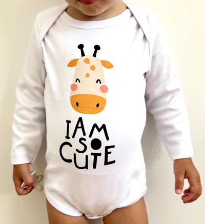 Egyedi baba body, hosszú ujjú- Annyira cuki vagyok Méret: 80 (9-12hó)