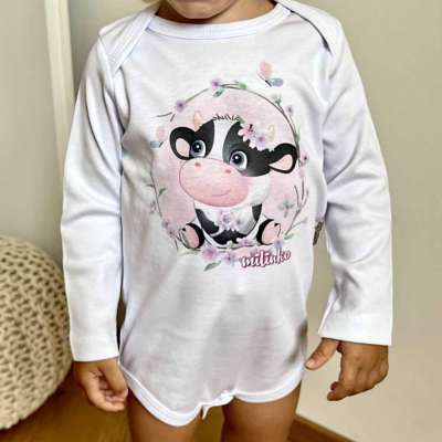 Egyedi baba body, hosszú ujjú- Cuki bocika Méret: 86 (12-18hó)