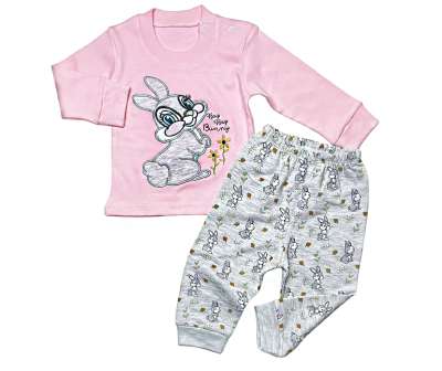 2részes kislány babaruha - Nyuszi Méret: 74 (6-9hó)