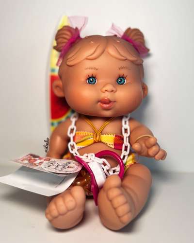 Kézműves spanyol baba- Pepotes Summer szörfdeszkával 26cm