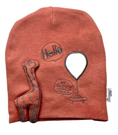 Baba sapka- 3D álatkával, 6-12hó. Méret: 6-12 hónap