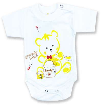 Baba body, rövid ujjú,  Greedy Bear Méret: 74 (6-9hó)