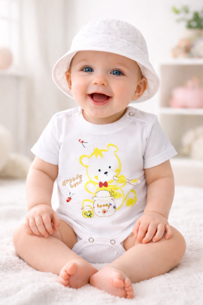 Baba body, rövid ujjú,  Greedy Bear Méret: 80 (9-12hó)