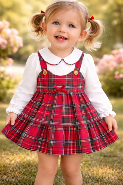 Elegáns kislány ruha- Piros, Hanna Méret: 74 (6-9hó)