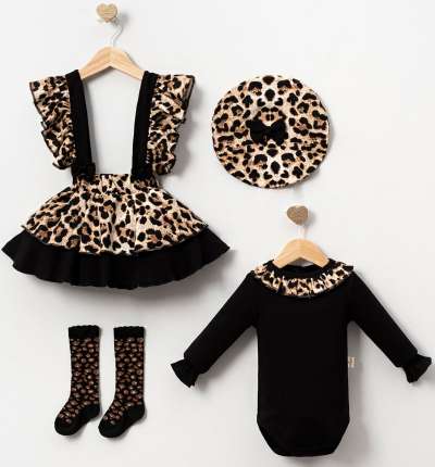 4 részes luxus szett babáknak – Leopárd Méret: 3-6 hónap