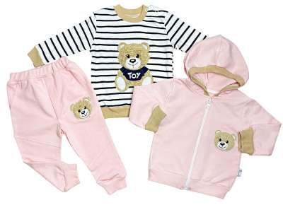 3 részes baba- és gyerekszett - Teddy Méret: 80 (9-12hó)