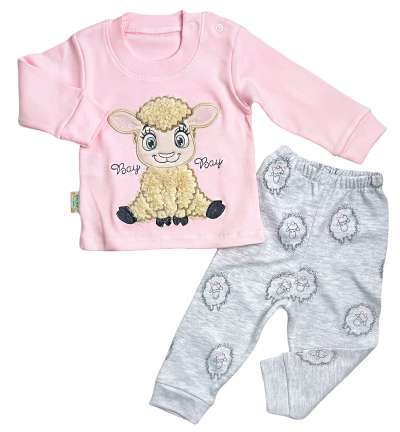 2részes kislány babaruha - Bárányka Méret: 74 (6-9hó)