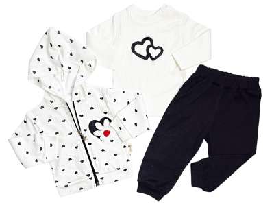 3 részes babaszett – Szívecske szett Méret: 74-80