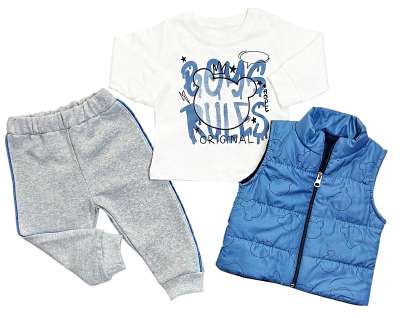 3részes babaruha szett - Boys, kék Méret: 74 (6-9hó)