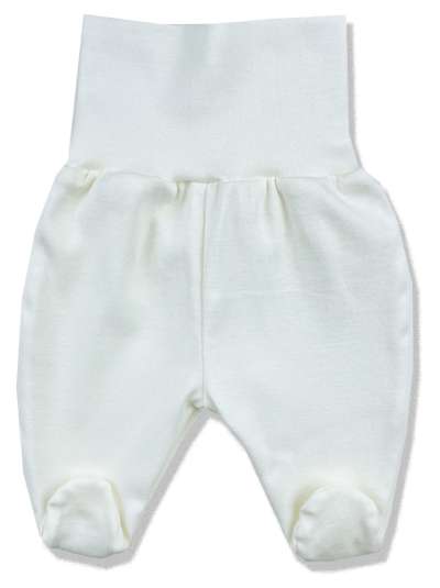 Lábfejes pamut baba nadrág, fehér Méret: 62 (2-4hó)