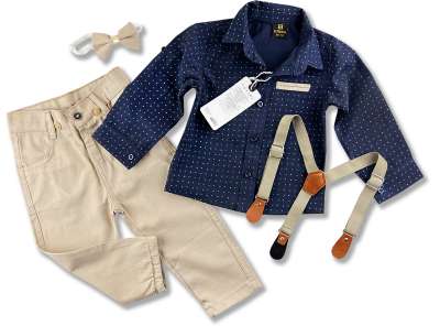 4részes elegáns fiús gyerekruha szett- Divat Méret: 5 éves