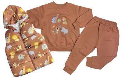 3részes babaruha szett- Szafari Méret: 74 (6-9hó)