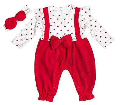2részes babaruha szett- Mini, piros Méret: 9 -12 hónap