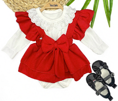 2 részes szett babáknak – Piros Méret: 9 -12 hónap