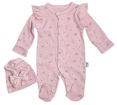 Baba rugdalózó – Love 3, rugi + sapka Méret: 0-3 hónap