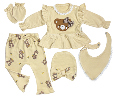 5 részes szett babáknak – Maci, lányos Méret: 56-62