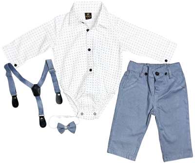 4 darabos babaszett – Divatos, szürkéskék Méret: 80 (9-12hó)