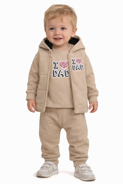 3 részes meleg gyerek szett – Apa, bézs Méret: 92 (18-24hó)