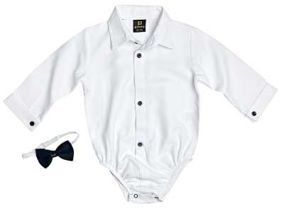 Ünnepi babaszett – ing csokornyakkendővel, fehér Méret: 80 (9-12hó)