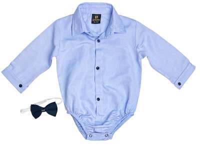 Ünnepi babaszett – ing csokornyakkendővel, kék Méret: 92 (18-24hó)