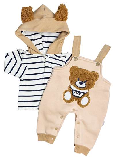 Kétrészes babaszett – Medve Toy, halványbézs Méret: 9-12 hónap