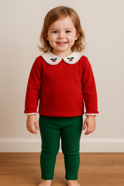 Karácsonyi baba és gyerekruha együttes- Olivia Méret: 86 (12-18hó)