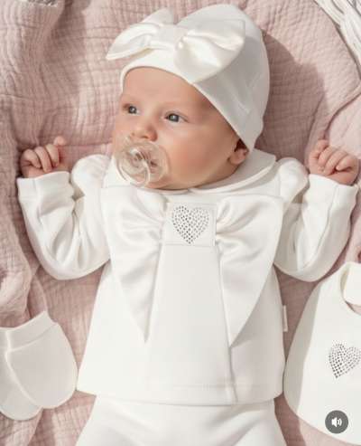 5 részes elegáns babaruha - Keresztelő, Mini Méret: 56-62