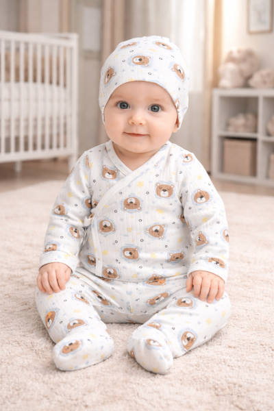 3részes babaruha szett - Maci Méret: 56 (0-2hó)