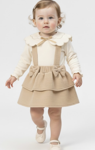 2 részes kislány szett – Csipkés body és szoknyás ruha Méret: 74-80