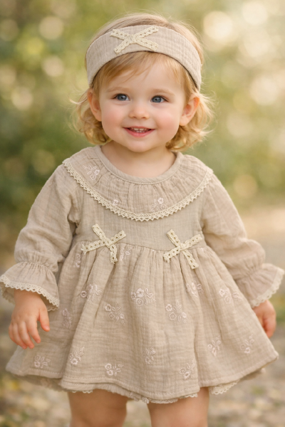 2 részes elegáns babaszett – bézs Méret: 74 (6-9hó)