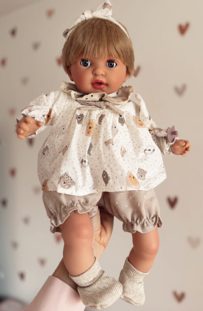 Kézműves spanyol baba- Anna, pislogó 45cm