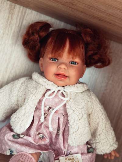 Kézműves spanyol baba- Emma,  vöröshajú, 40cm