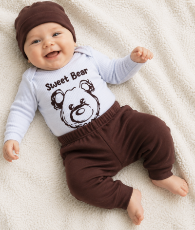 3 részes szett babáknak – Sweet Bear Méret: 6-9 hónap