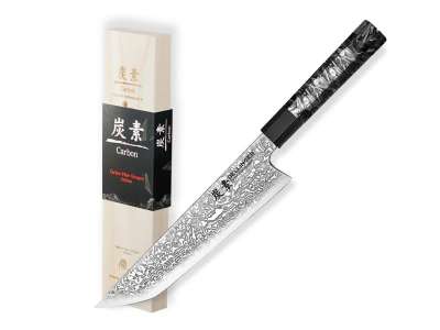 Dellinger Carbon Fiber Octagon Sakimaru Gyuto konyhakés 21,5 cm