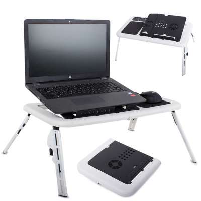 E-Table Laptop Állvány, Hűtő Ventilátorral, Egérpaddal, Pohártartóval