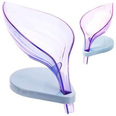 Levél alakú szappantartó fürdőszappanhoz, lila-szürke