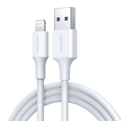 Cable Lightning to USB UGREEN 2.4A US155, 0.5m (white)