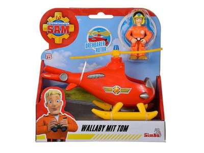 Sam, a tűzoltó: Első Wallaby helikopterem, Tom figurával - 17 cm