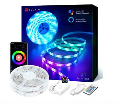 Teckin SL07 Smart RGB LED szalag 10m, Wi-Fi, 36 W, Zene szinkronizálás, Távirányító, Színes fény, Am