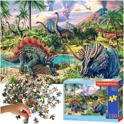 CASTORLAND Puzzle 120el. Dinosuar Volcanos - Dinoszauruszok a vulkánoknál