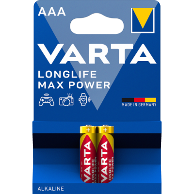 VARTA LONGLIFE MAX POWER ALKÁLI MIKRO ELEM AAA BL2 1,5V 1250 MAH