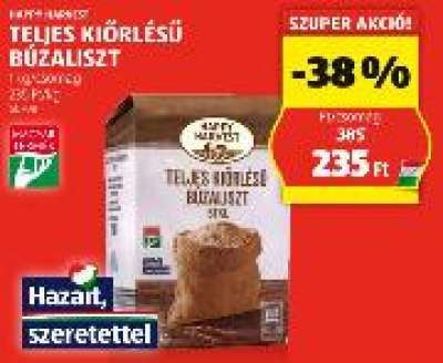 HAPPY HARVEST TELJES KIŐRLÉSŰ BÚZALISZT