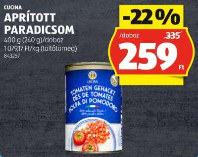 CUCINA APRÍTOTT PARADICSOM