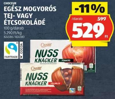 Choceur Egész Mogyorós Tej- vagy Étcsokoládé
