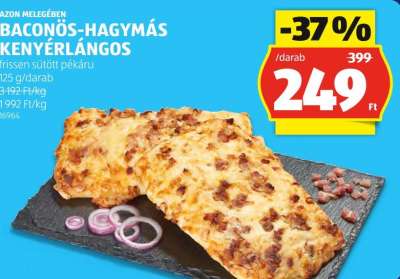 BACONÖS-HAGYMÁS KENYÉRLÁNGOS