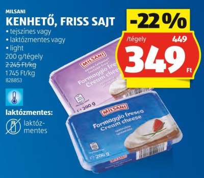 MILSANI KENHETŐ, FRISS SAJT