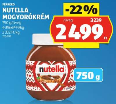 FERRERO NUTELLA MOGYORÓKRÉM