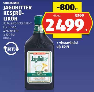 WILDBRUNNER JAGDBITTER KESERŰLIKŐR