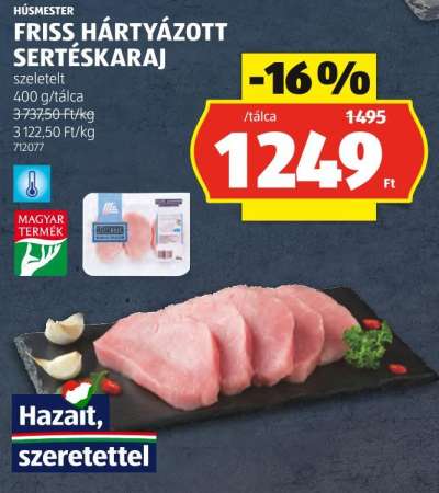 HÚSMESTER FRISS HÁRTYÁZOTT SERTÉSKARAJ